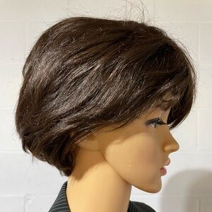 NWT 9” short brown pixie wig natural brown woman’s wig men’s wig short layered